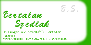 bertalan szedlak business card